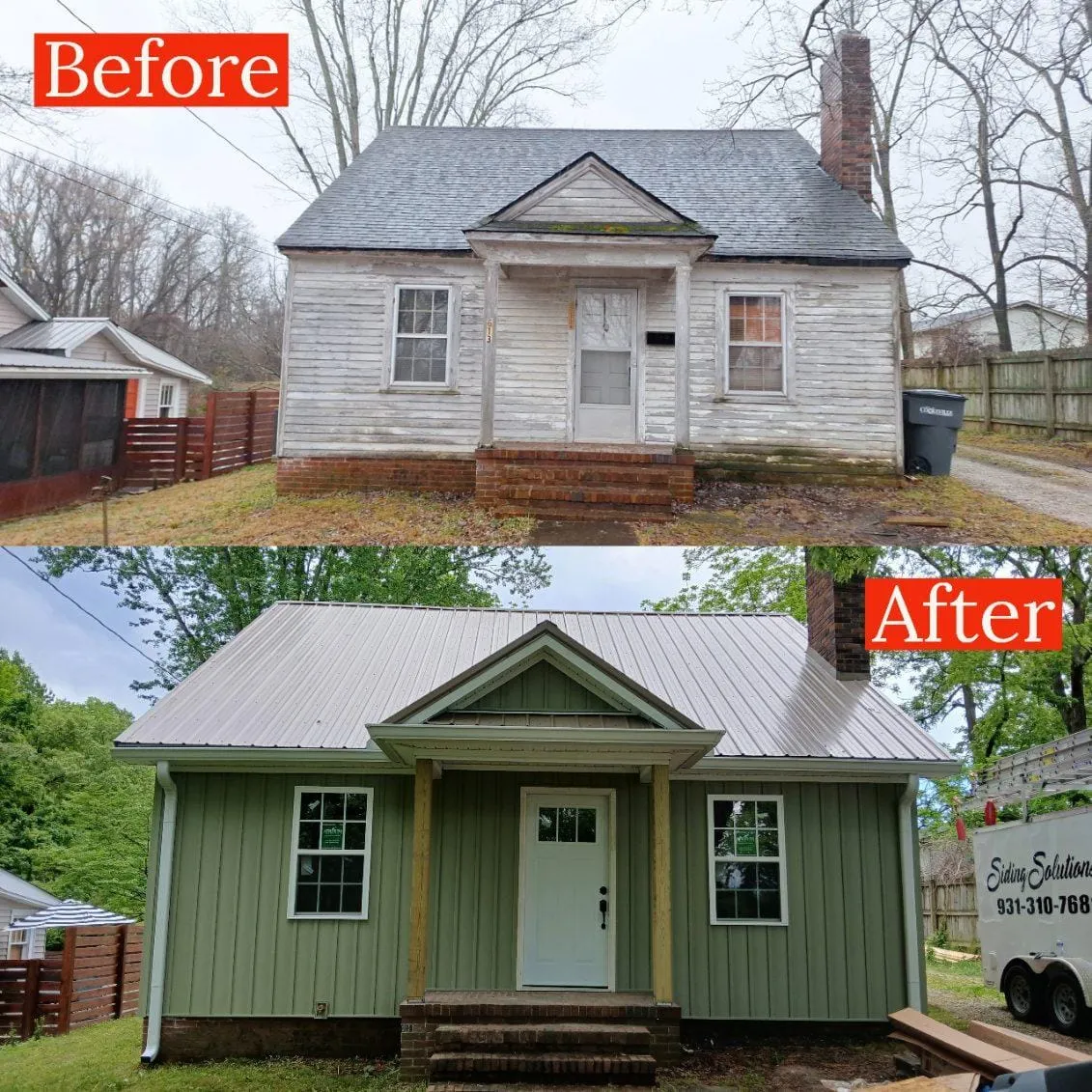 Before and After Siding Replacement